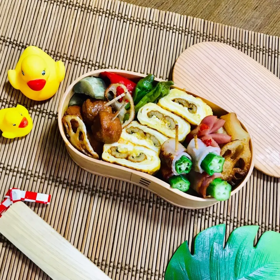 Snapdishの料理写真:『煮穴子の出汁巻き』わっぱ弁当|nailsbayさん