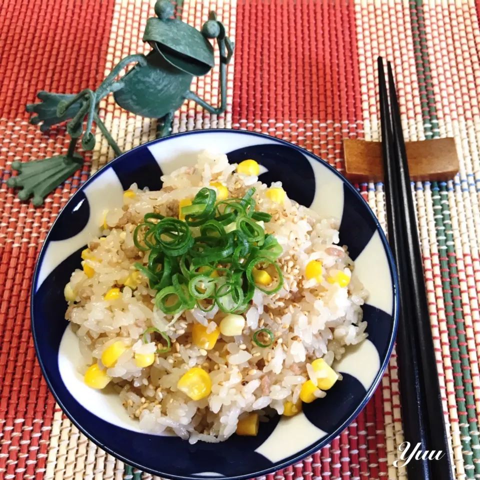 Snapdishの料理写真:からあげビールさんの料理 お弁当にも◎コクうま最高!中華風とうもろこしご飯|ゆうさん