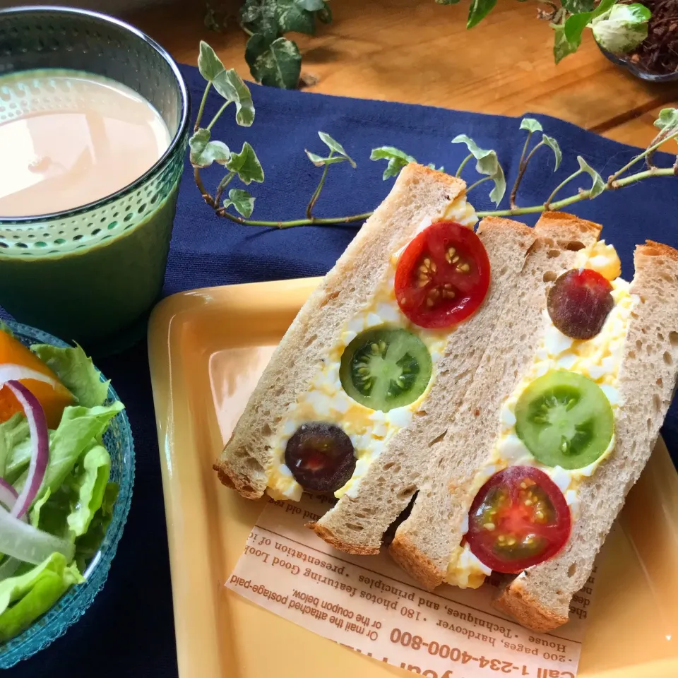 🍅🥪プチトマト&たまごのサンドウィッチ🥪🍅|Hollyさん