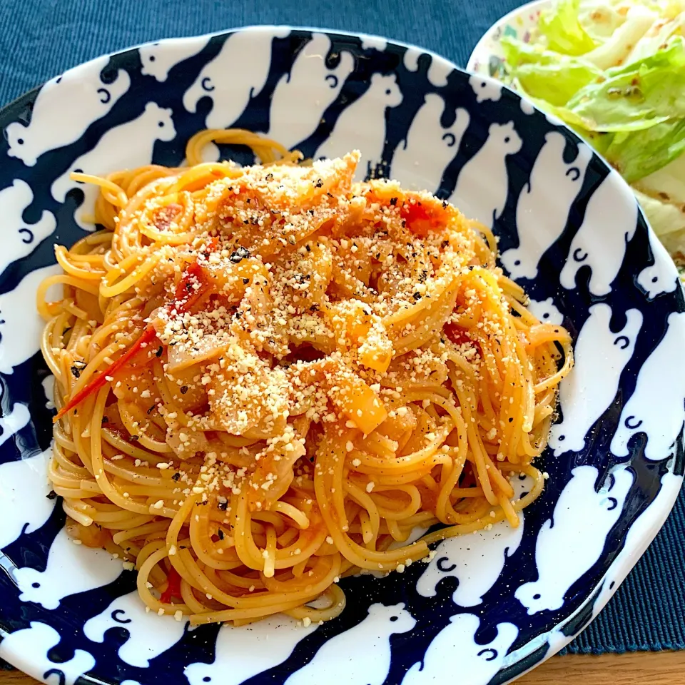 ベーコントマトパスタ🍅🐷🍝|ともこさん