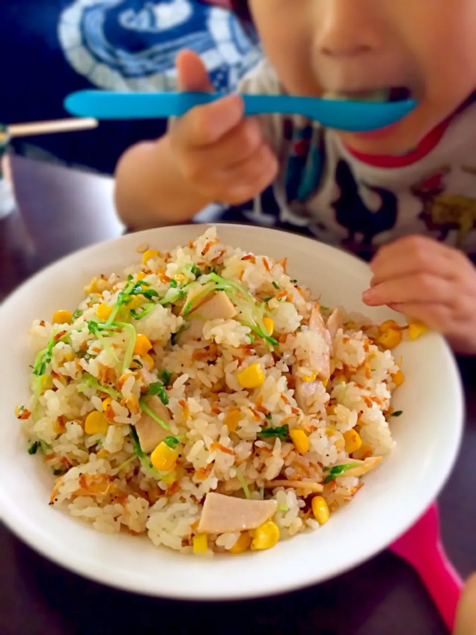 Snapdishの料理写真:ごま油濃口が香る干しエビチャーハン|maSami＊さん