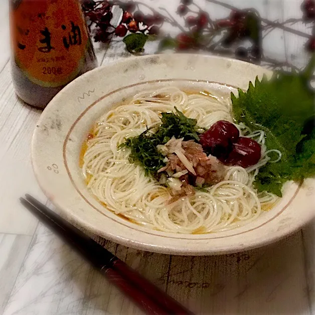 ごま油香る梅干しつゆそうめん|usakoさん