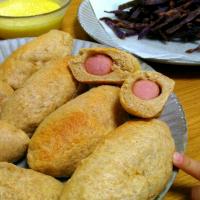 全粒粉のソーセージベーグル＊