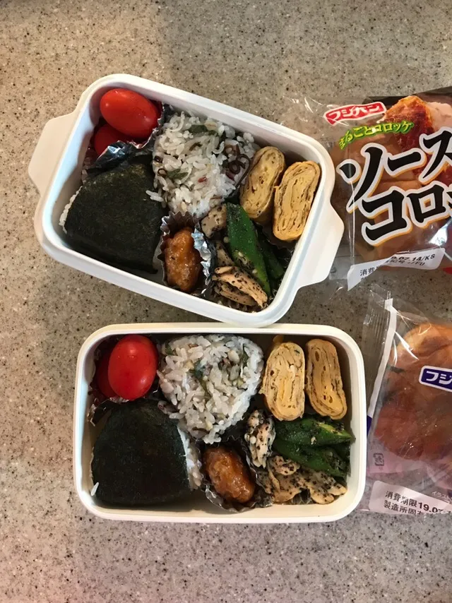 Snapdishの料理写真:おにぎり弁当🍱
 #お弁当  #高校生男子弁当  #弁当  #部活弁当   #サッカー部弁当  #中学女子弁当  #兄妹弁当 #テニス部弁当|ちっくんさん