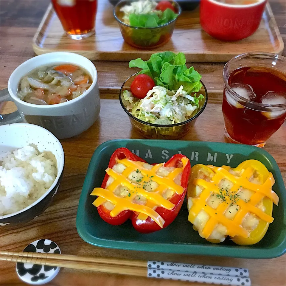 パプリカのチーズ焼き定食|ともみさん