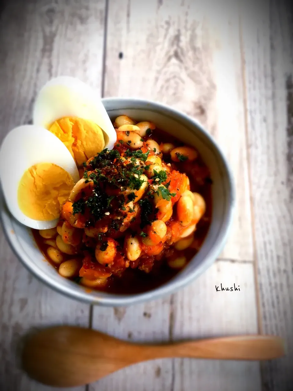 #大豆のトマト煮 🍅
 #糖質制限 な中でも、仕上げに醤油の一滴で、香り良く満足♬|KOZUEさん