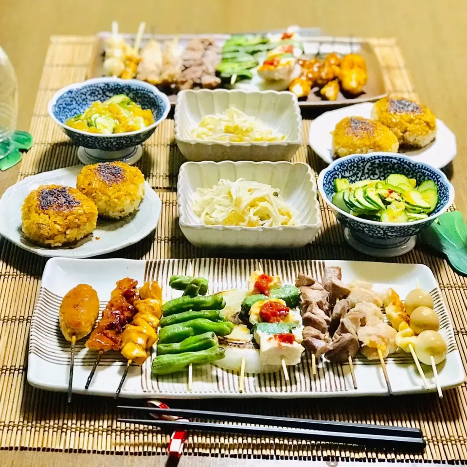 おうちで焼き鳥屋さん風☆晩御飯|nailsbayさん