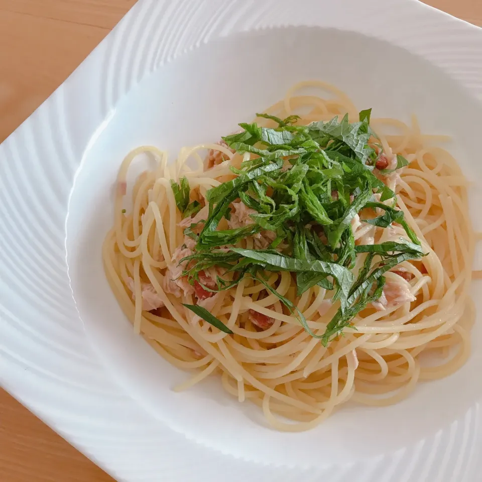 さっぱり梅ツナパスタ(๑´ڡ`๑)ランチ|サチャンさん