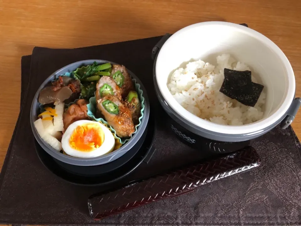 Snapdishの料理写真:オクラの豚巻き弁当|csigapogiさん