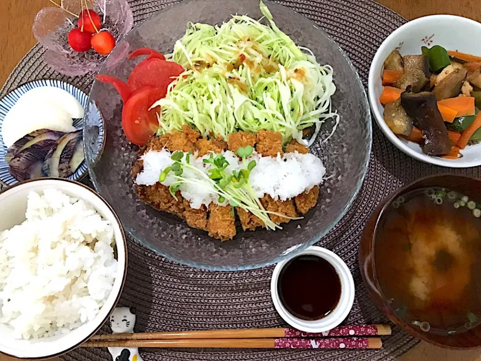 おろしカツ定食|ゆうかさんさん