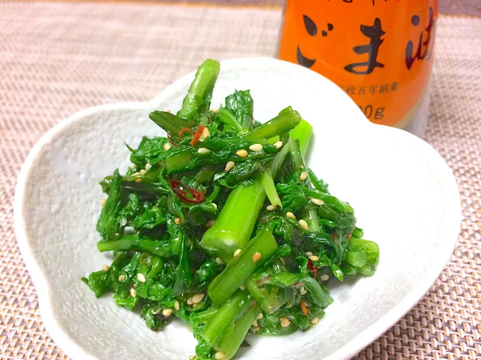 かどやのごま油で春菊のナムル|ヒロさん