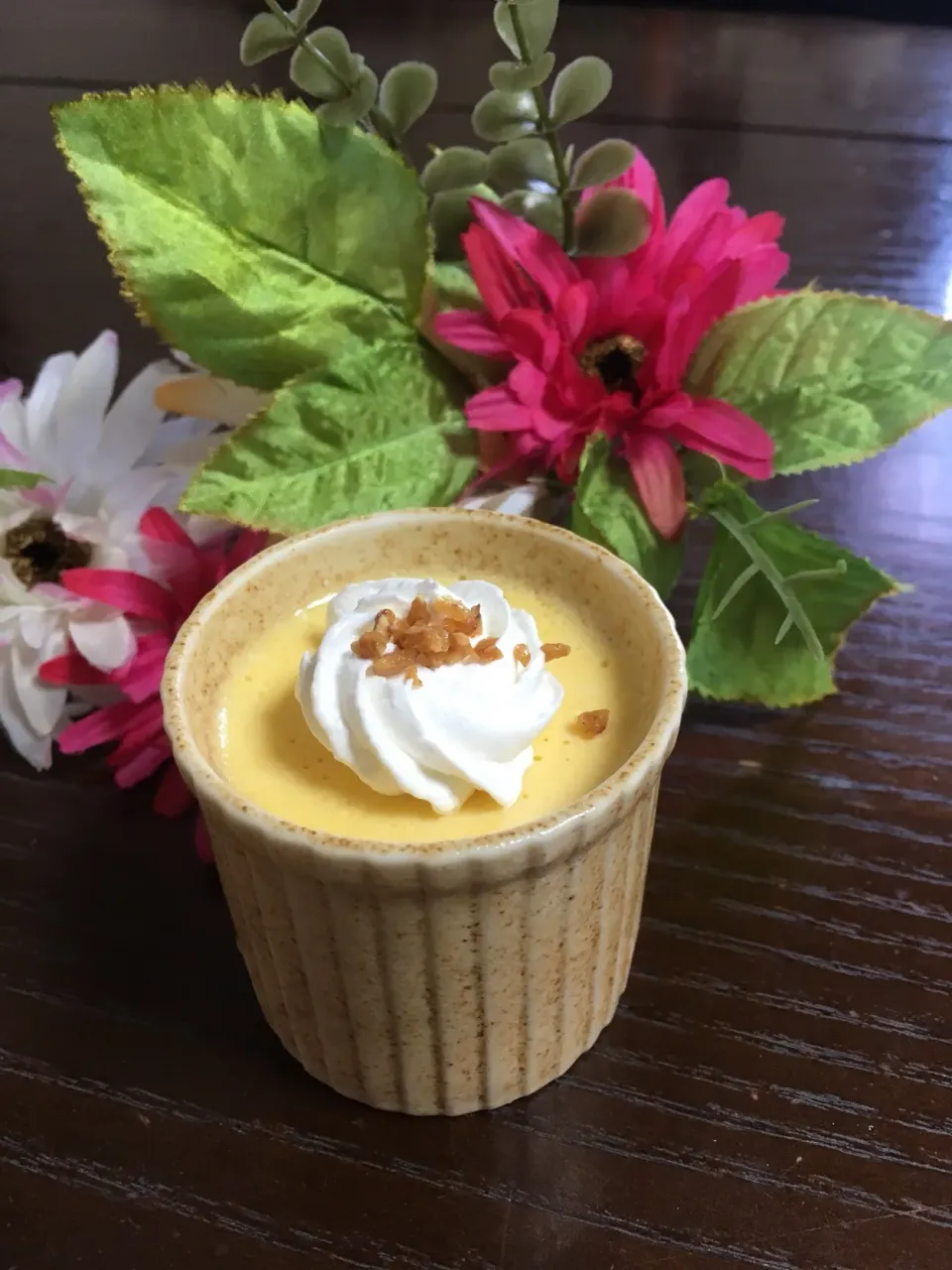 Snapdishの料理写真:かぼちゃ入りクリームチーズプリン|TOMOさん