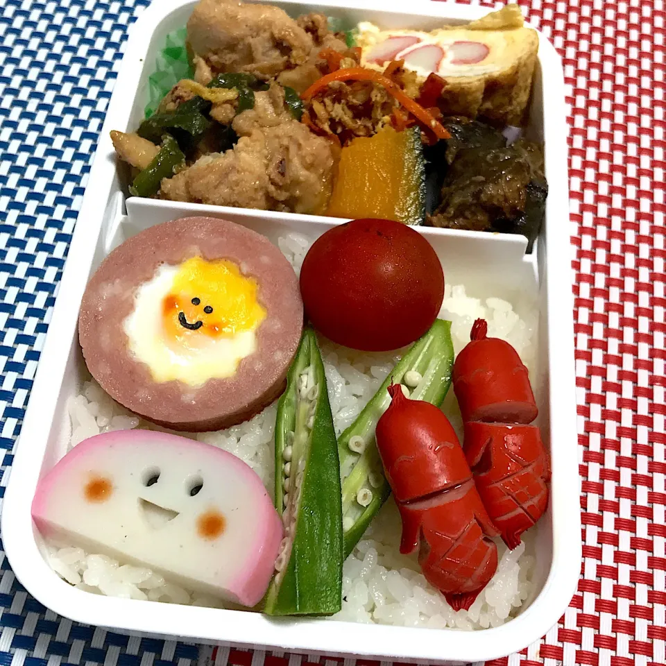 Snapdishの料理写真:2019年7月18日 ムスコ弁当♪|クッキングおやぢさん