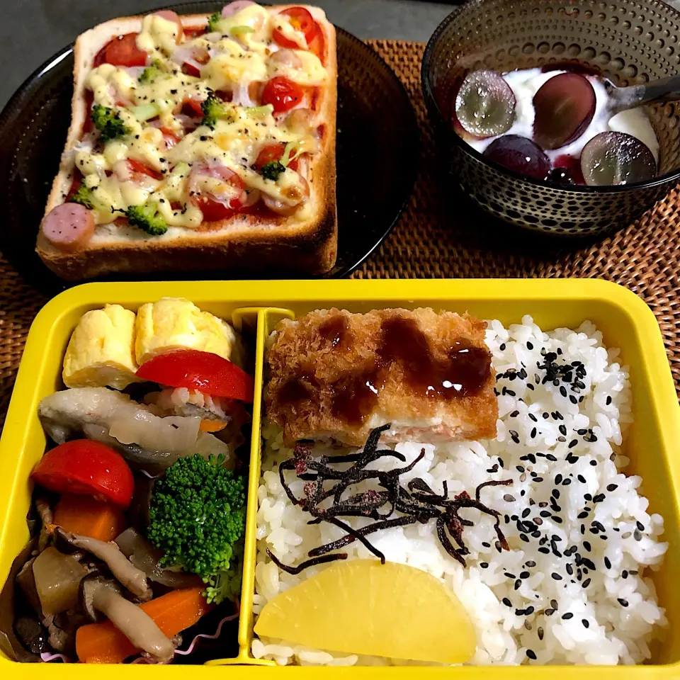 Snapdishの料理写真:朝ごぱんとお弁(ﾟ∀ﾟ)|nao子さん