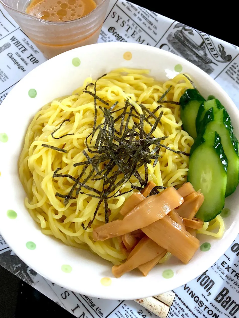 冷やしラーメン✨キュウリの浅漬け メンマ トッピング🤗|ゆかりさん