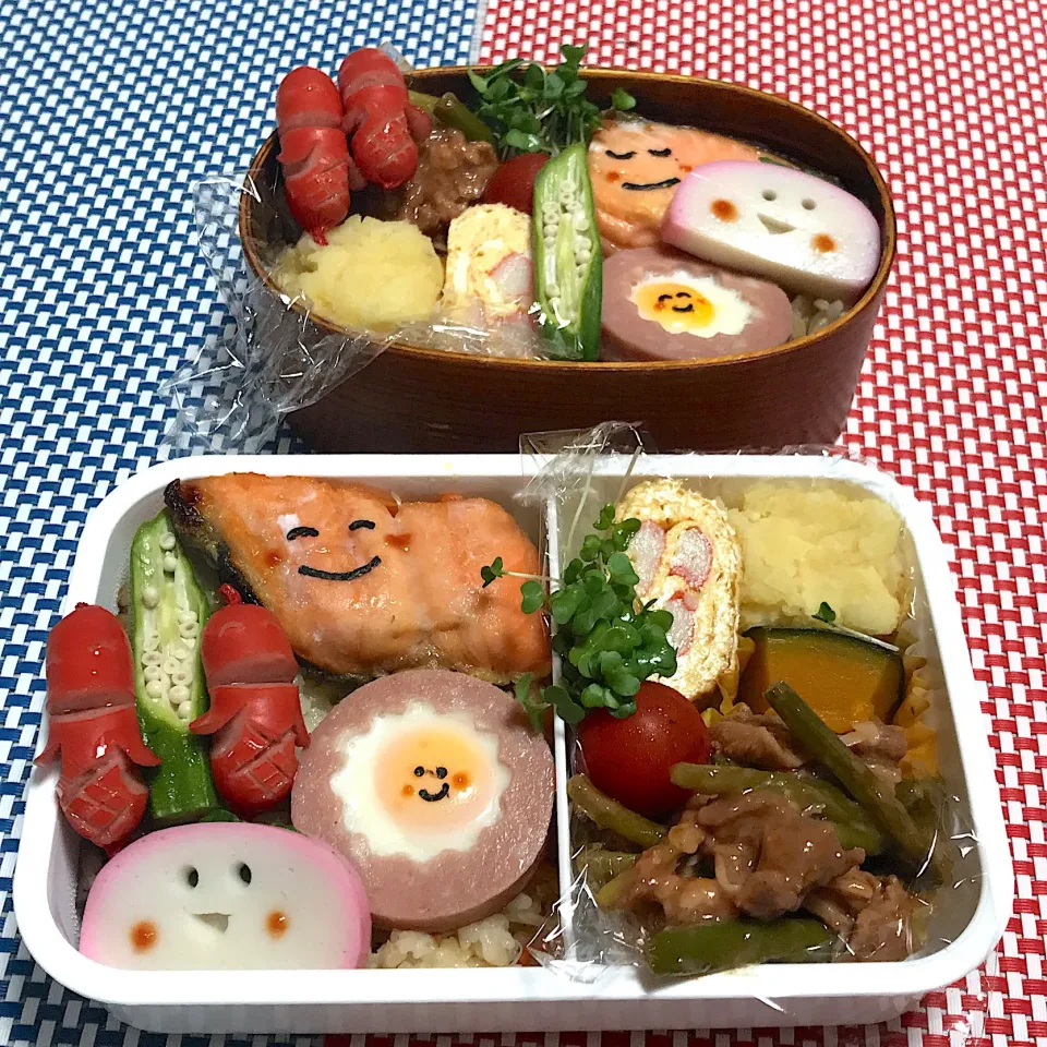 Snapdishの料理写真:2019年7月19日 ムスコ&オレ弁当♪|クッキングおやぢさん