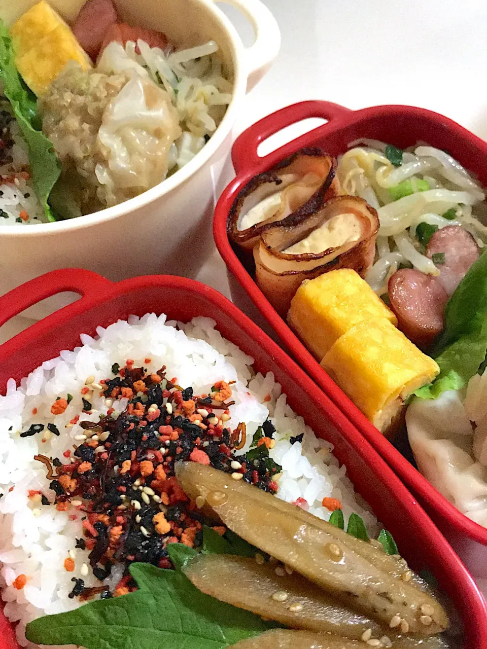 Snapdishの料理写真:今日の愛妻弁当🍱😍娘のお弁当🍱も😋ダブルで弁当🍱|ゆきさん