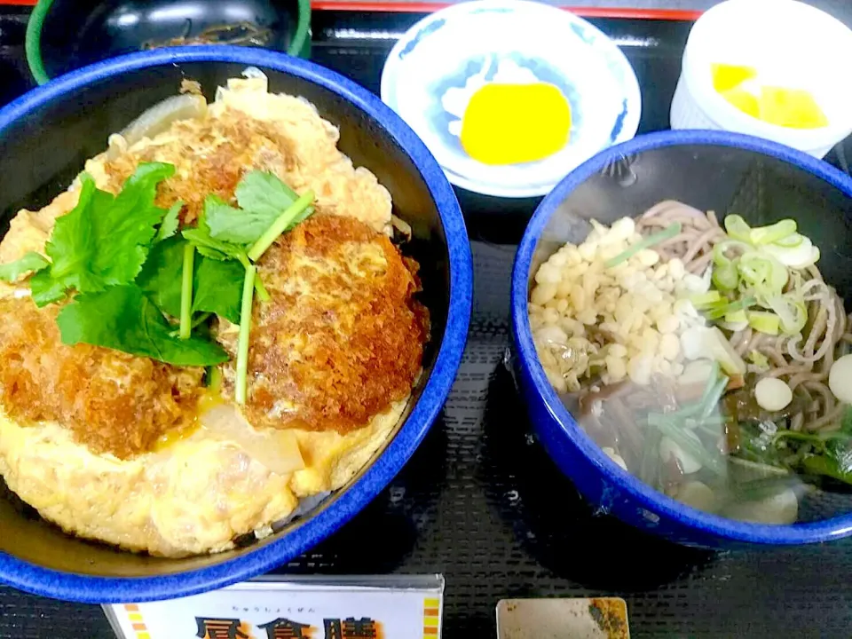 Snapdishの料理写真:ヒレカツ丼＆ハーフ山菜そばセット|nyama1さん