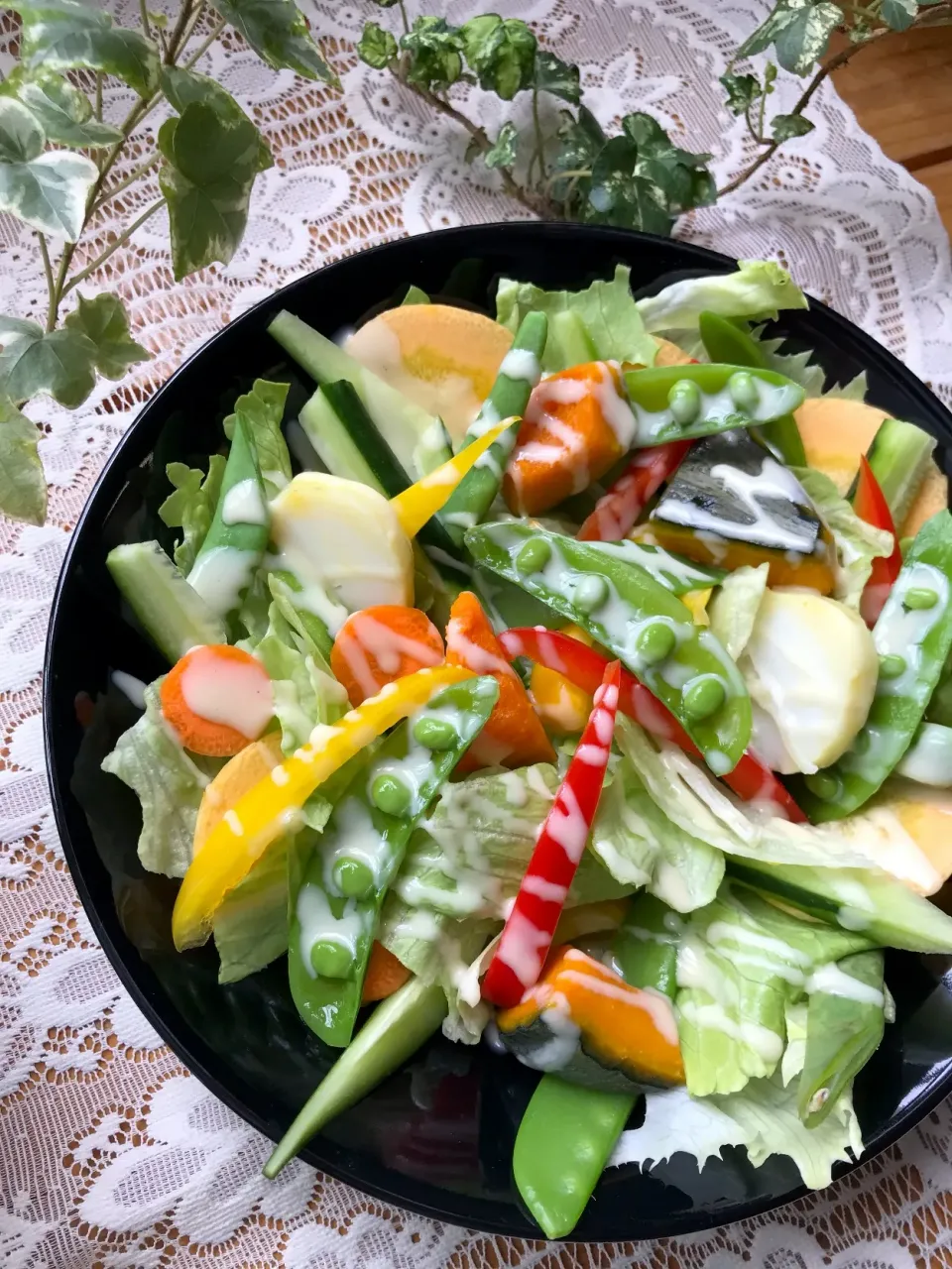 🥗今日は もりもりサラダを食べたい気分❣️9種野菜がモリッとな😋|Hollyさん