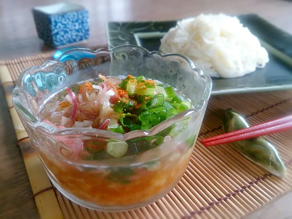 つゆをいただく♪お素麺|古尾谷りかこさん