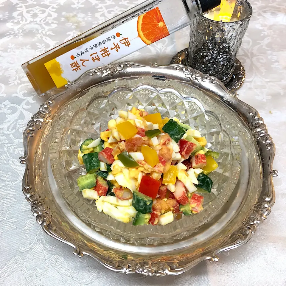 カニカマ伊予柑ポン酢彩りサラダ🥗|henryさん