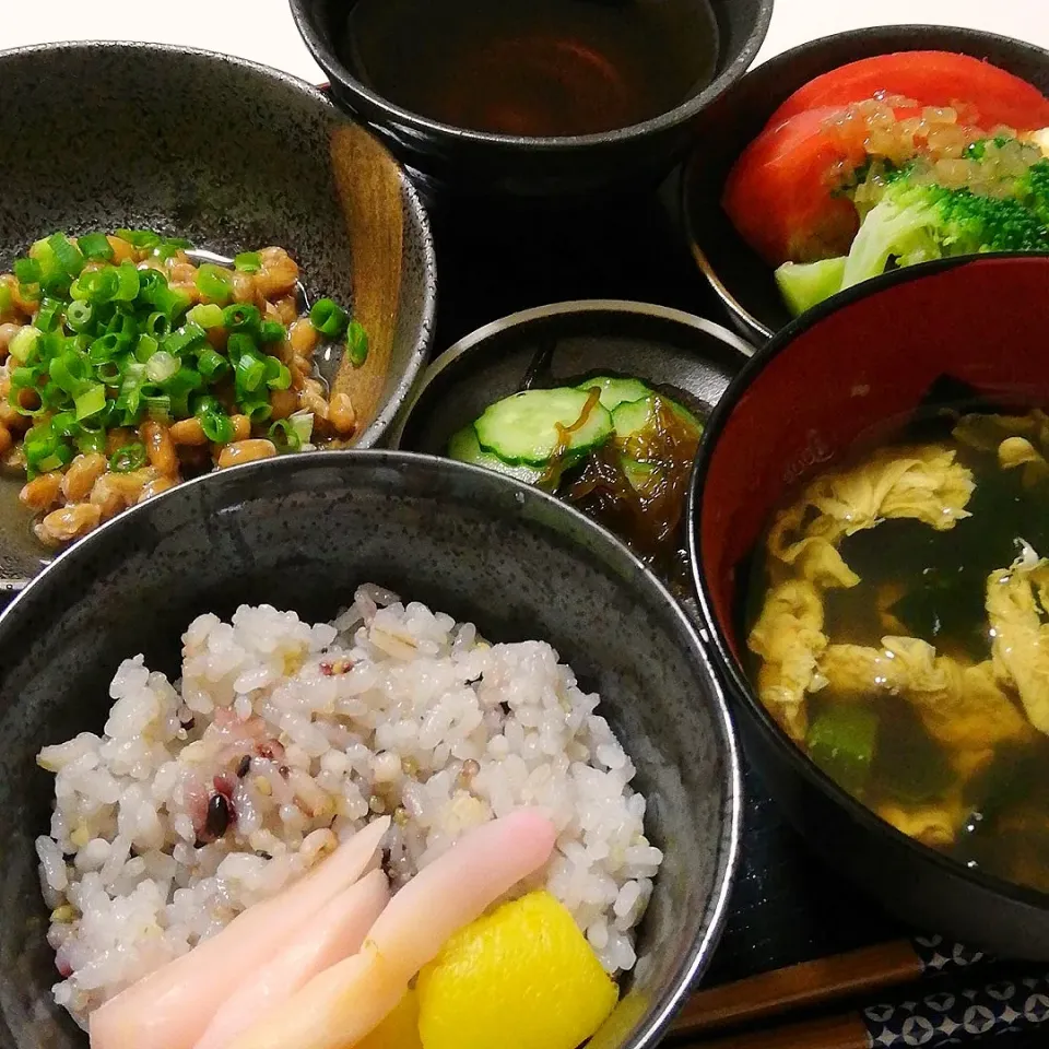 Snapdishの料理写真:納豆定食(7/20)|海猫さん