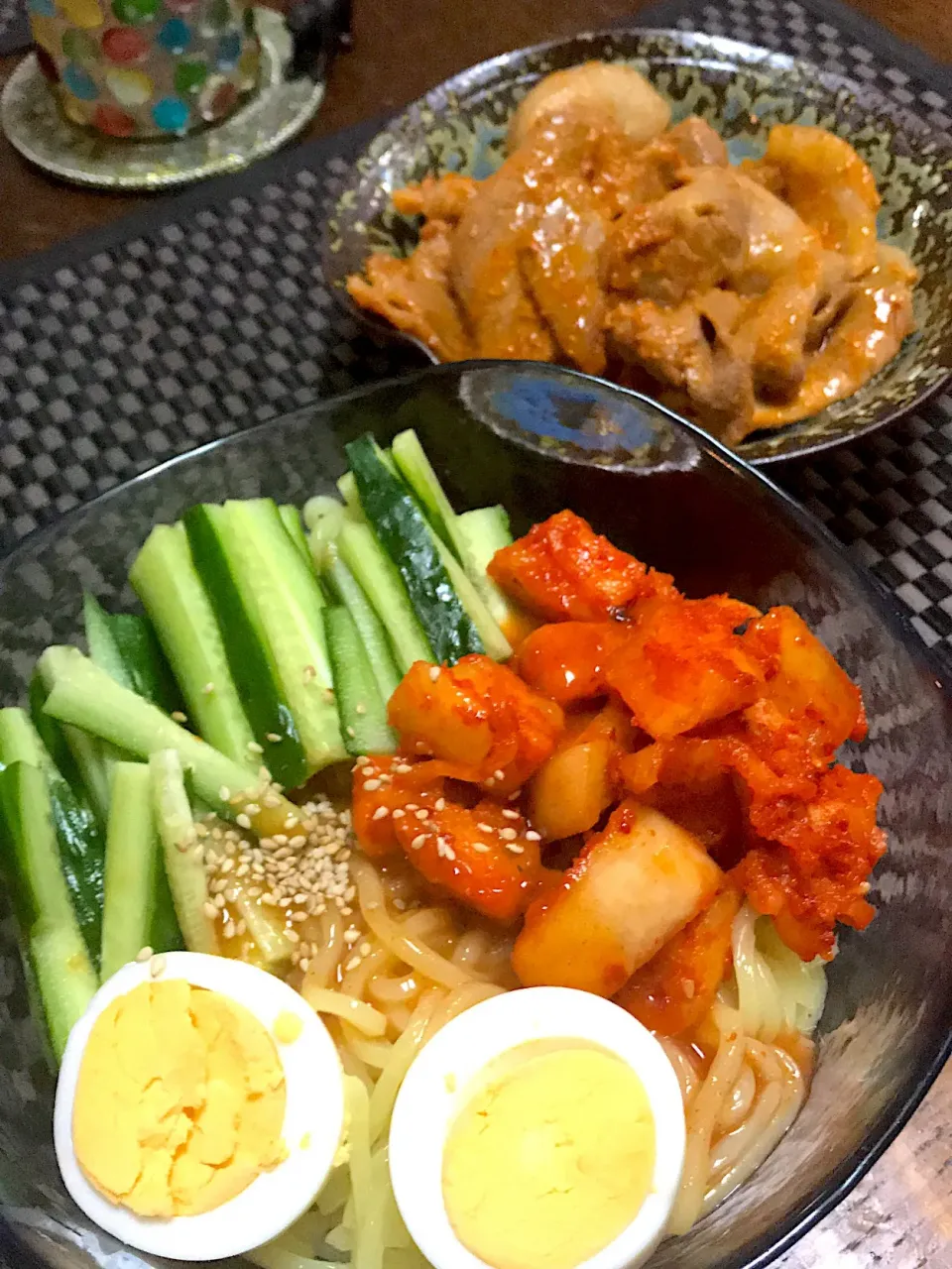 Snapdishの料理写真:生協の糖質オフ麺で作るビビン麺とデジカルビ🥩|ま〜てぃんさん