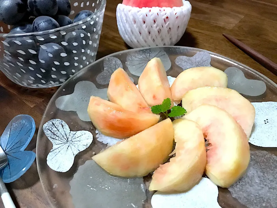 夕食後のデザート🍑🍇|ナナさん