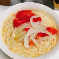 Snapdishの料理写真:アジア風スープ素麺|Guangxinさん