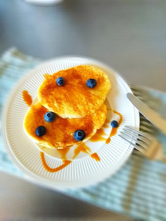 omelette souffle blueberries and caramel sc|reginaさん