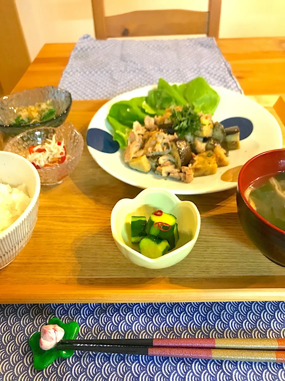 豚こまとなすの味噌炒め定食|はるたそさん