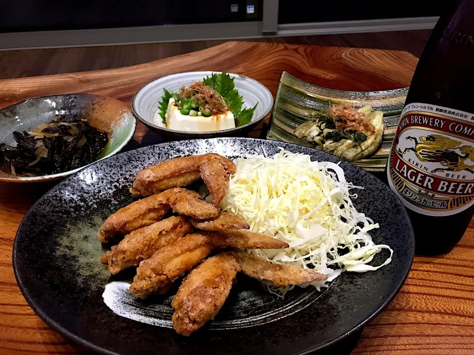 Snapdishの料理写真:2019.7.21 鶏手羽先の唐揚げ🍻🍻🍻|ゆみずさん