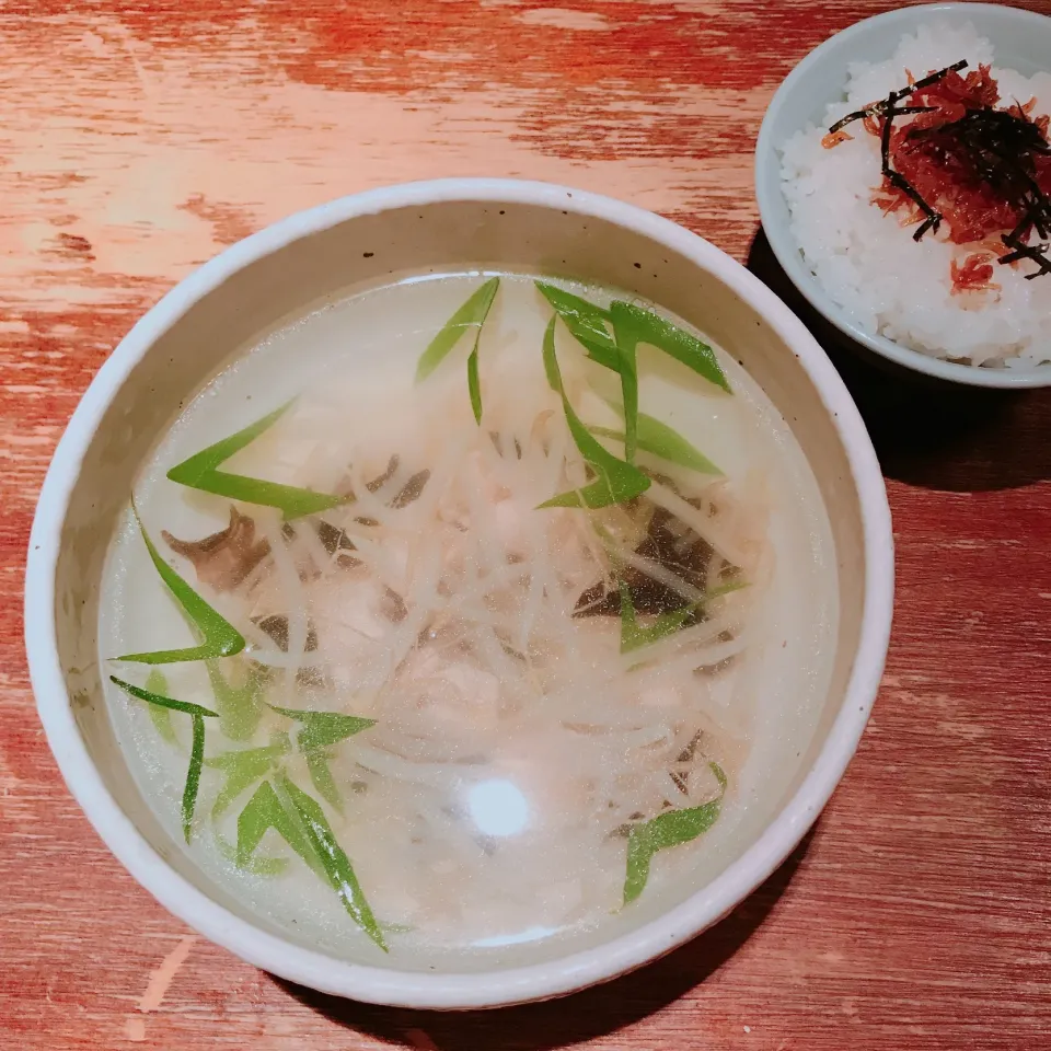 すまし汁とじゃこご飯🍚|ちゃみこさん