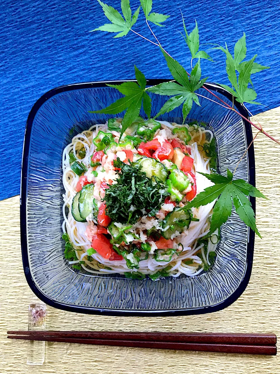 夏野菜とツナのぶっかけ素麺|サミカさん