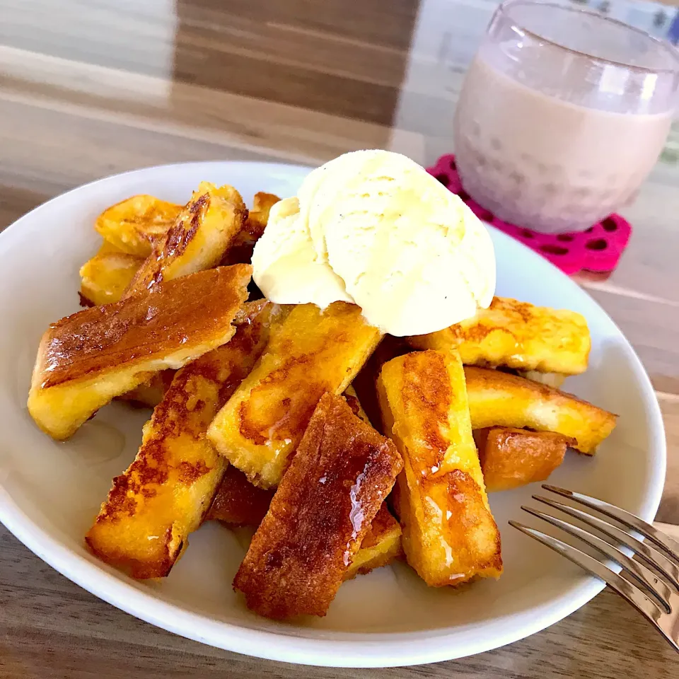 パン耳フレンチトースト🍞🍽|ちぃさん