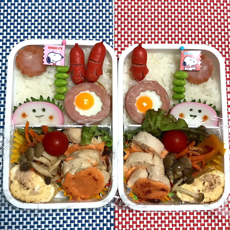 Snapdishの料理写真:2019年7月23日 ムスコ&オレ弁当♪|クッキングおやぢさん