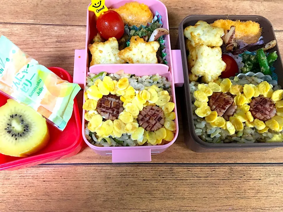 夏休み弁当 〜炒飯ヒマワリ🌻弁当〜  #夏休み学童  #夏休み弁当  #夏休み  #学童弁当  #娘弁当  #自分弁当  #お弁当  #炒飯弁当  #チャーハン弁当  #チャーハン  #ひまわりお弁当🌻  #ひまわりウィンナー   #デコ弁 #キャラ弁|こむぎさん