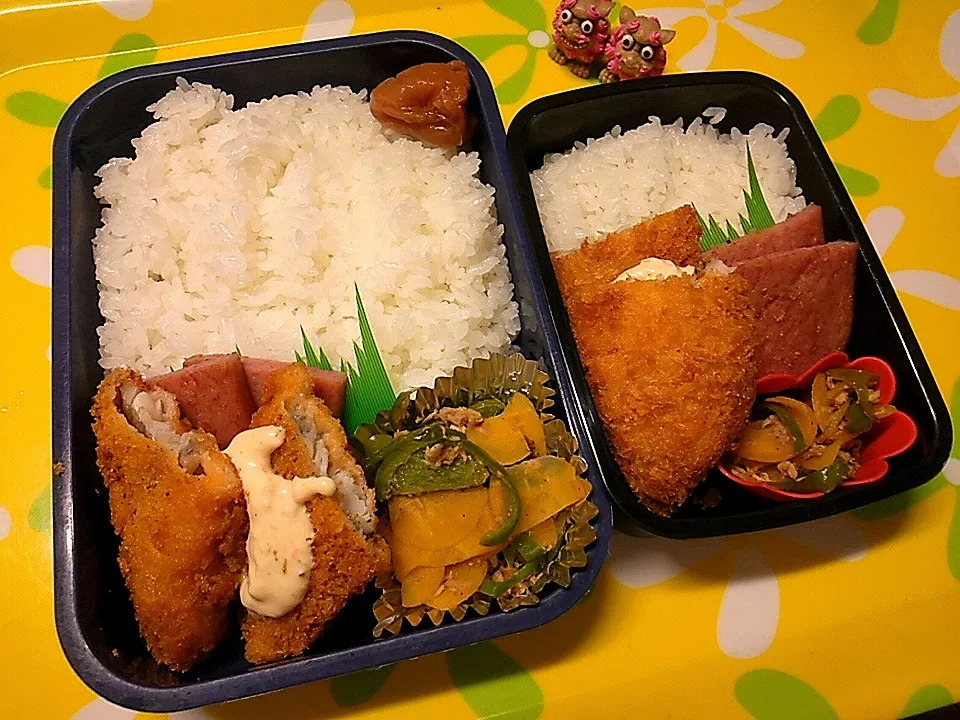 息子の弁当、娘の弁当|みどりさん