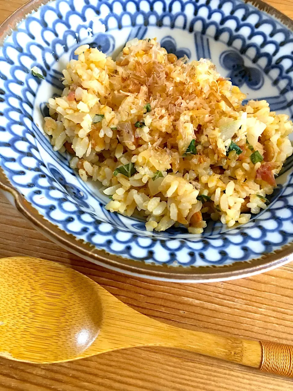 Snapdishの料理写真:夏休みお昼ごはん1日目〜納豆チャーハン|チョコらんさん