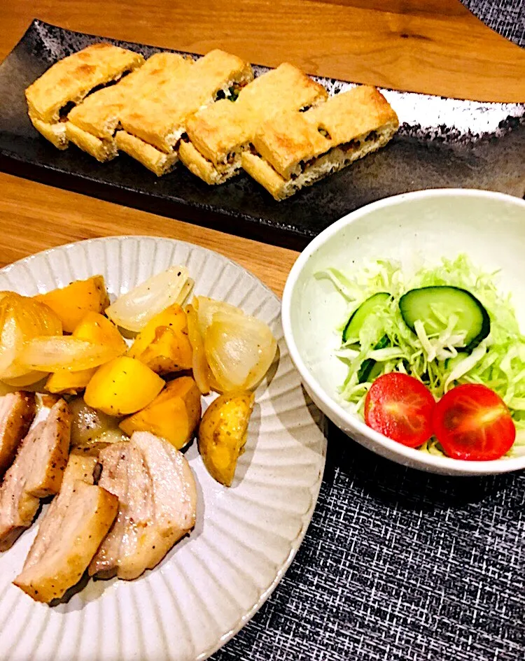 昨日の夜ご飯✨   投稿するの忘れてた💦                  豚バラブロックのグリル✨|ミッチ☆ママさん