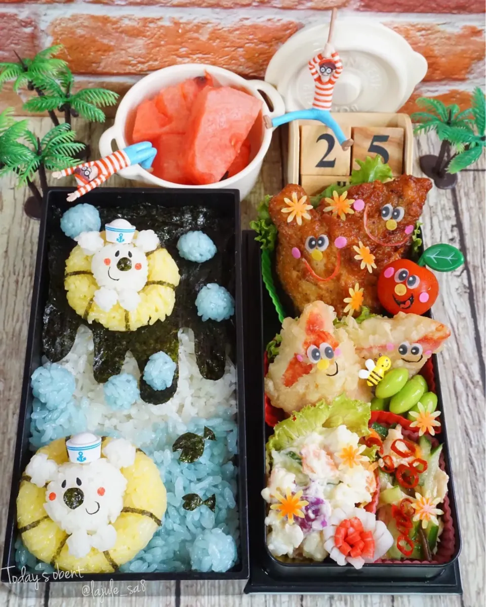 Snapdishの料理写真:海水浴🌴お弁当🌈|La-Jule Sa8さん