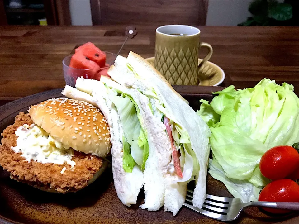 朝食🍽 ツナサンド、チキンサンド😋🙌💕|ナナさん