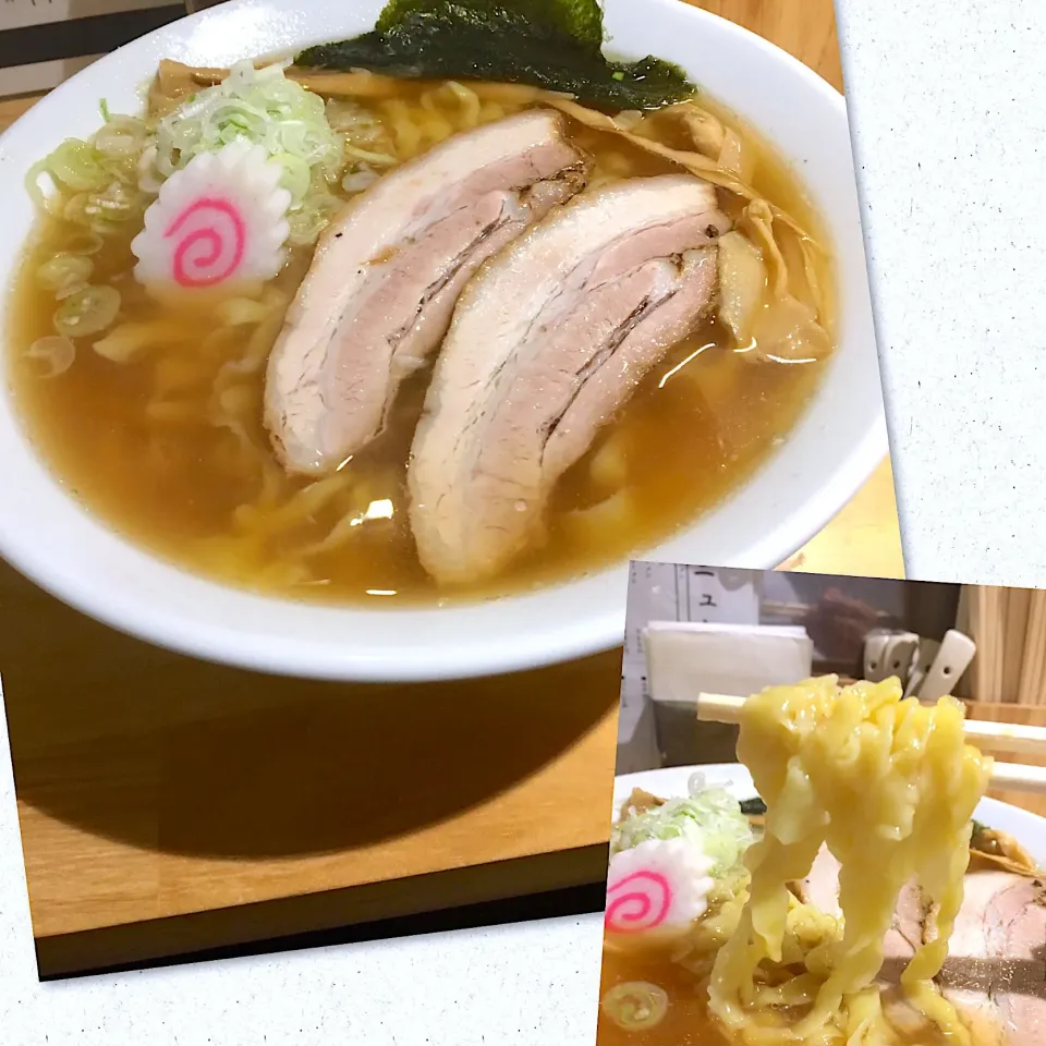 Snapdishの料理写真:醤油ラーメン大盛り@standing ramen bar dai(代々木)|yoooochanさん