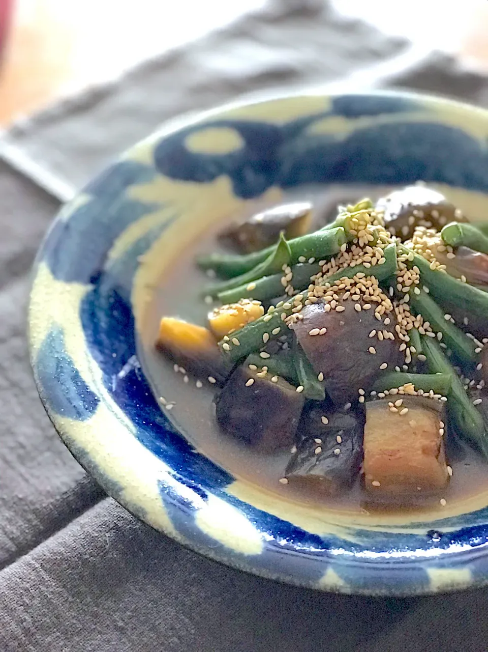 ナスとインゲンの煮浸し 味噌味|sonokoさん