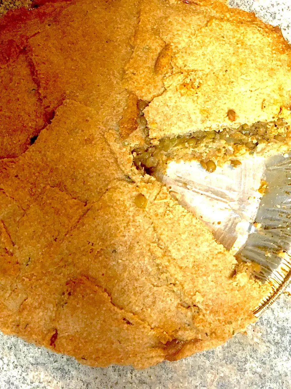 Homemade Lentil Pie, Personal Celebration Of Lent; Fresh Wheat Crust, Lentils, Tomatoes, Onions, Garlic, Herbs and Spices|Michaels Culinary Adventuresさん