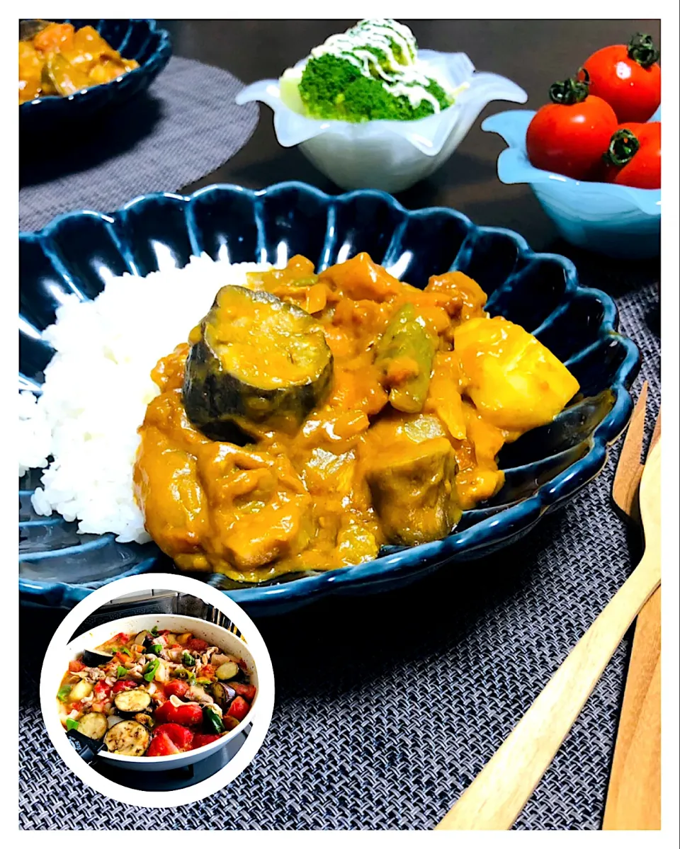 トマト🍅の水分だけで作った 夏野菜カレー🍛|AKUBI*:ஐ(●˘͈ ᵕ˘͈)さん