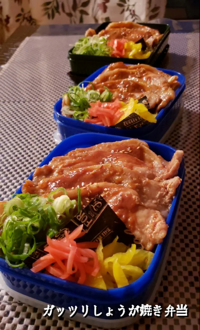 わが家の働く男弁当‥
ガッツリしょうが焼き弁当‥|kimikimi❤kitchenさん