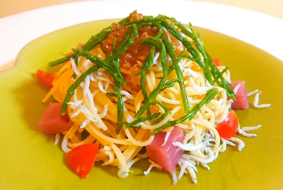 シーアスパラと魚介の竜宮城パスタ|1cchieさん