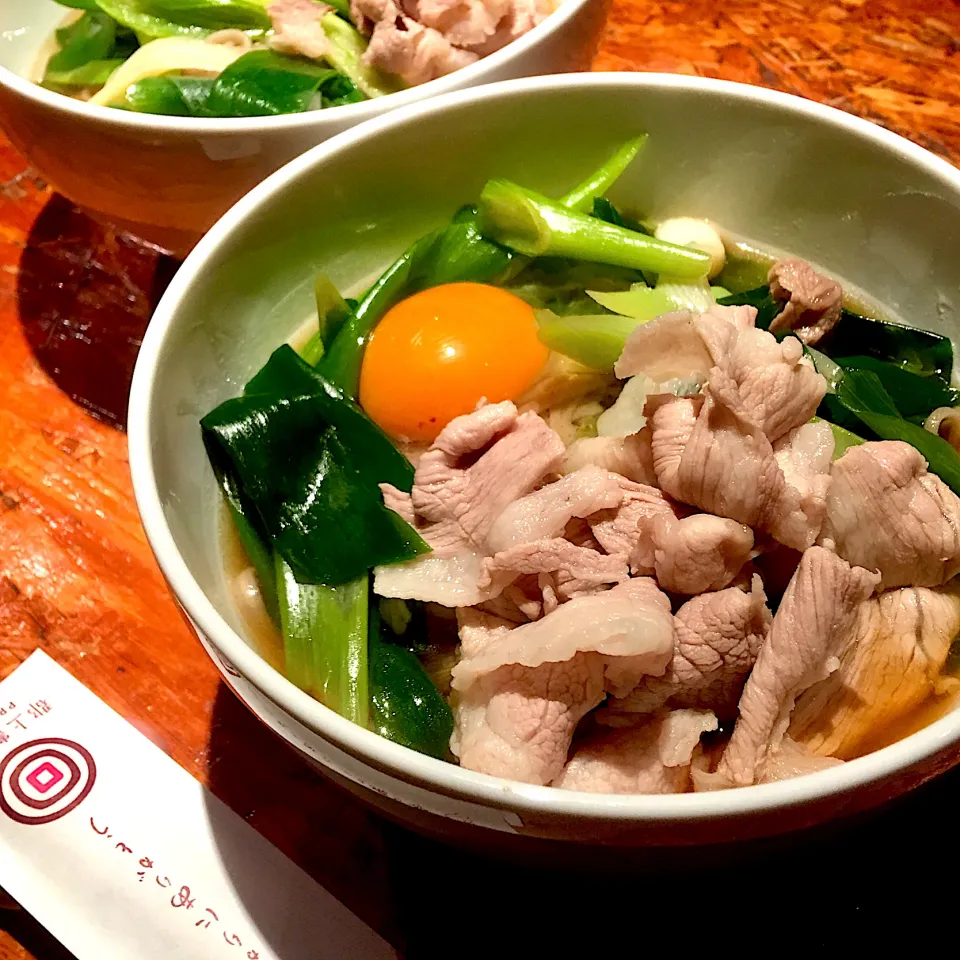 玉落ち 肉南蛮冷し蕎麦|ぱつおさん