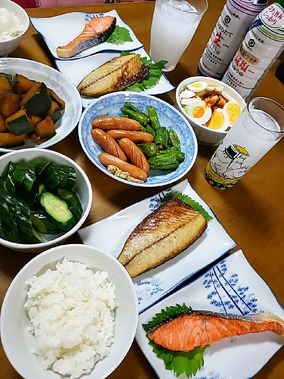 台風の影響で暑い１日でした☀️😵💦
ししとうや糠漬けのきゅうりであっさりと|aiさん